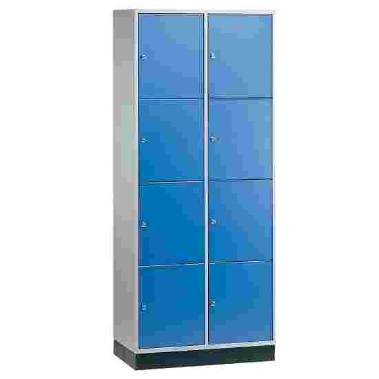 Armoire à casiers « S 4000 Intro » (4 casiers superposés) 195x82x49 cm/ 8 compartiments, Bleu gentiane (RAL 5010)