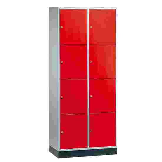 Armoire à casiers « S 4000 Intro » (4 casiers superposés) 195x82x49 cm/ 8 compartiments, Rouge feu (RAL 3000)