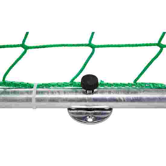 But de handball Sport-Thieme autostable avec angles d'assemblage en acier, 3x2 m Avec supports de filet rabattables, Noir-argent