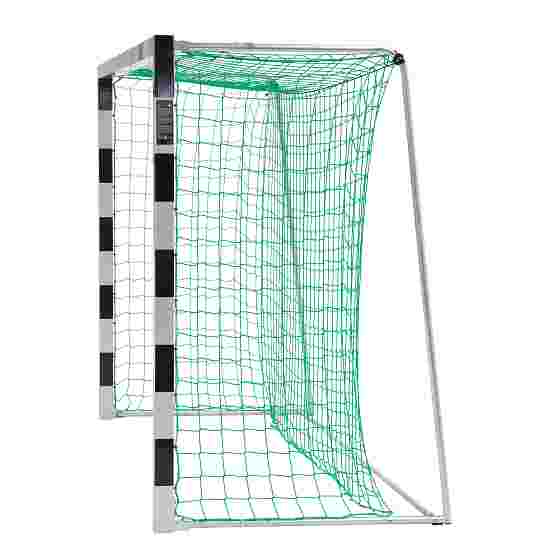 But de handball Sport-Thieme autostable avec angles d'assemblage en acier, 3x2 m Avec supports de filet rabattables, Noir-argent