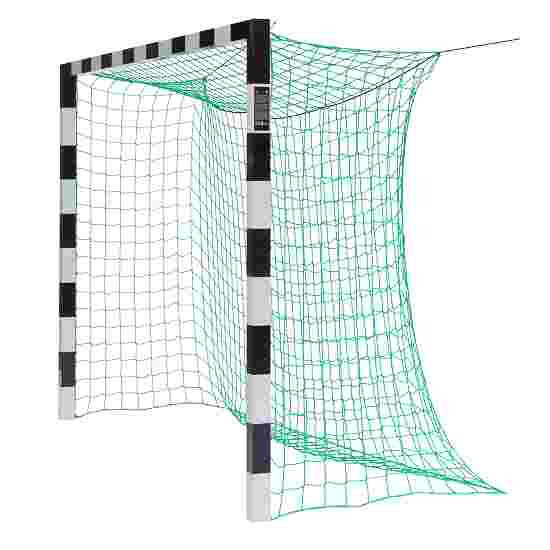 But de handball Sport-Thieme avec fixation par fourreaux et angles d’assemblage en acier Premium Sans supports de filet, Noir-argent