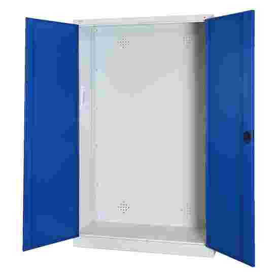 C+P (HxBxD195x120x50 cm, met geperforeerde plaatstaal vleugeldeuren) Gentiaanblauw (RAL 5010), Lichtgrijs (RAL 7035), Afzonderlijk slot per kast, Handvat