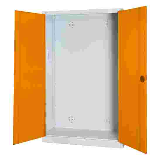 C+P (HxBxD195x120x50 cm, met geperforeerde plaatstaal vleugeldeuren) Geel-oranje (RAL 2000), Lichtgrijs (RAL 7035), Uniforme vergrendeling, Handvat