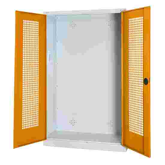 C+P (HxBxD195x120x50 cm, met geperforeerde plaatstaal vleugeldeuren) Geel-oranje (RAL 2000), Lichtgrijs (RAL 7035), Uniforme vergrendeling, Ergo-Lock handgreep