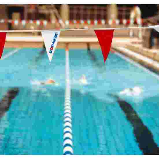 Guirlande de fanions Sport-Thieme pour Dispositif d’aide visuelle pour les nages sur le dos Rouge/blanc, Fanion 18x27,5 cm