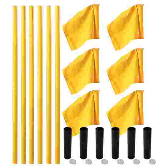 Kit de poteaux de délimitation Sport-Thieme « Allround » Poteau jaune, fanion jaune fluo