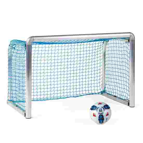 Mini but de football Sport-Thieme « Protection » 1,20x0,80 m, profondeur 0,70 m, Filet inclus, bleu (mailles 4,5 cm)