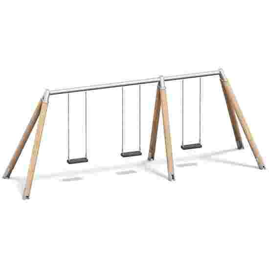Portique 3 balançoires Playparc « Holz/Metall » Hauteur de suspension 200 cm