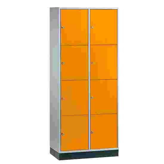 Sluitvakkast voor grote ruimten &quot;S 4000 Intro&quot; (4 vakken boven elkaar) 195x82x49 cm/ 8 vakken, Geel-oranje (RAL 2000)