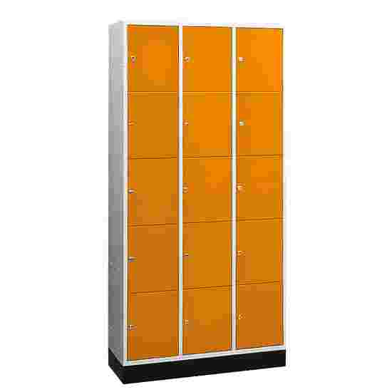 Sluitvakkast voor grote ruimten &quot;S 4000 Intro&quot; (5 vakken boven elkaar) 195x122x49 cm/ 15 vakken, Geel-oranje (RAL 2000)