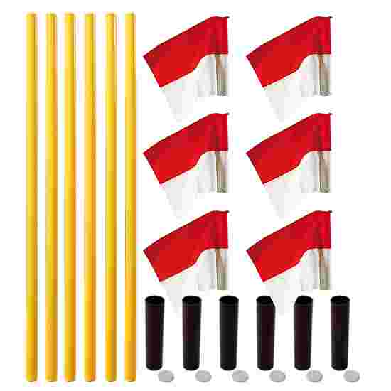 Sport-Thieme Grenspalen-Set &quot;Allround&quot; Paal geel, vlag rood-wit
