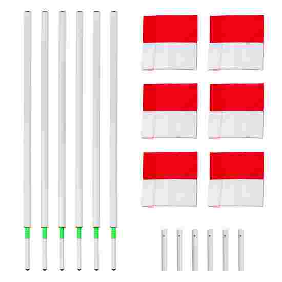 Sport-Thieme Grenspalen-Set voor kantelen Vlag rood-wit