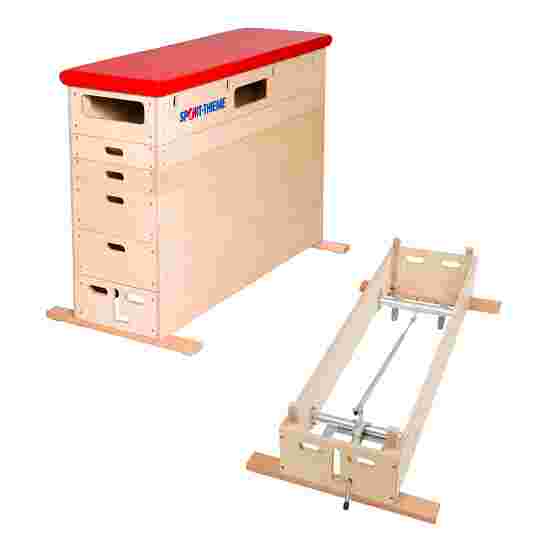 Sport-Thieme Plinth « Multiplex » 6 caissons Avec dispositif de transport sur roulettes, Simili cuir, rouge