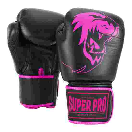 Super Pro Bokshandschoenen &quot;Warrior&quot; Zwart-Pink, 12 oz