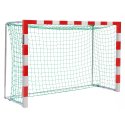 But de handball Sport-Thieme autostable, 3x1,60 m Angles d'assemblage en acier Premium, Rouge-argent