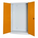 C+P (HxBxD195x120x50 cm, met geperforeerde plaatstaal vleugeldeuren) Geel-oranje (RAL 2000), Handvat, Lichtgrijs (RAL 7035), Afzonderlijk slot per kast, Geel-oranje (RAL 2000), Lichtgrijs (RAL 7035), Afzonderlijk slot per kast, Handvat