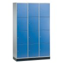 Armoire à casiers « S 4000 Intro » (4 casiers superposés) 195x122x49 cm/ 12 compartiments, Bleu gentiane (RAL 5010)