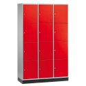 Armoire à casiers « S 4000 Intro » (4 casiers superposés) 195x122x49 cm/ 12 compartiments, Rouge feu (RAL 3000)