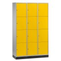 Armoire à casiers « S 4000 Intro » (4 casiers superposés) 195x122x49 cm/ 12 compartiments, Jaune soleil (RDS 080 80 60)