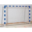 But de handball Sport-Thieme avec fourreaux, 3x2 m Angles d'assemblage vissés, Bleu-argent