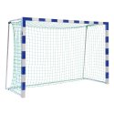 But de handball Sport-Thieme autostable, 3x2 m Angles d'assemblage vissés, Bleu-argent