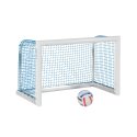 Sport-Thieme Mini-Voetbaldoel Professional Compact', witte poedercoating 1,20x0,80 m, Incl. net, blauw (mw 4,5 cm)