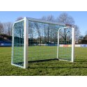 Mini but de football Sport-Thieme avec PlayersProtect 1,20x0,80 m, Filet inclus, bleu (mailles 10 cm)