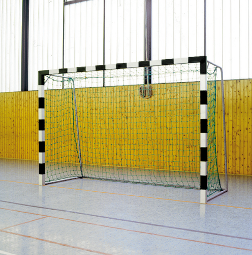 But de handball Sport-Thieme avec fourreaux et supports de filet rabattables