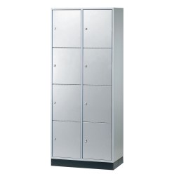 Armoire à casiers « S 4000 Intro » (4 casiers superposés) Gris clair (RAL 7035), 195x82x49 cm/ 8 compartiments