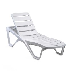 Chaise longue « Capriccio », tout en plastique Blanc