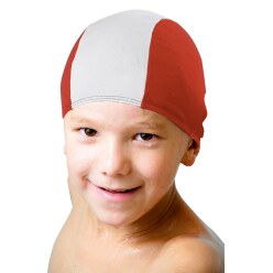 Lot de bonnets de natation Sport-Thieme « Textile » Rouge-blanc, Adultes