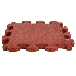Dalle de protection antichute Gum-tech « Puzzle mat 3D » Rouge, 8 cm