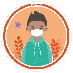 Tarifold  Sticker "Kleuterschool & School" Jongen draagt masker