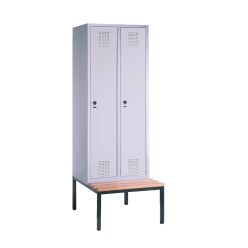 C+P Garderobekast/locker "S 3000 Evolo", vakbreedte 40 cm, met zitbank