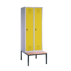C+P Garderobekast/locker "S 3000 Evolo", vakbreedte 40 cm, met zitbank